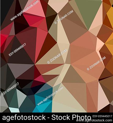 Low polygon style illustration of a butterscotch brown abstract geometric background