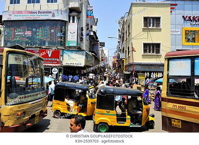 George Town neighbourhood, downtown Chennai Madras, Coromandel Coast, Tamil Nadu state, South India, Asia