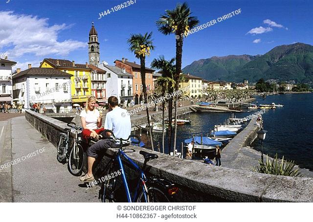 Ascona, Boats, lake, Lago Maggiore, lakes, Canton