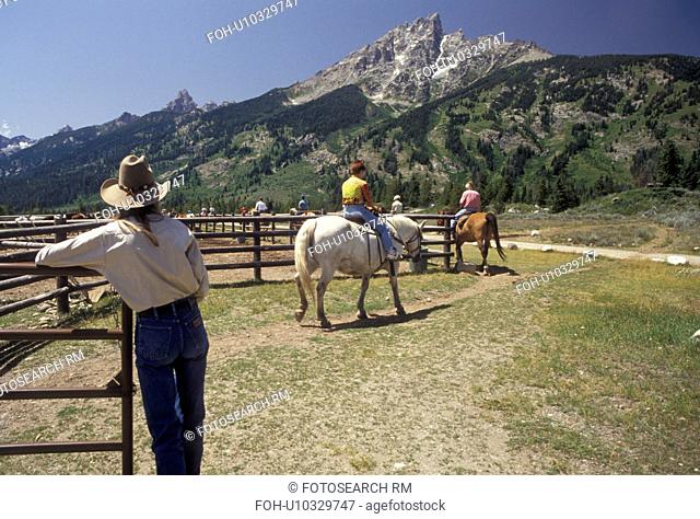 horseback riding, trail ride, Grand Teton National Park, Wyoming, Grand Teton, Rocky Mountains, Grand Teton Mountains, Teton Range