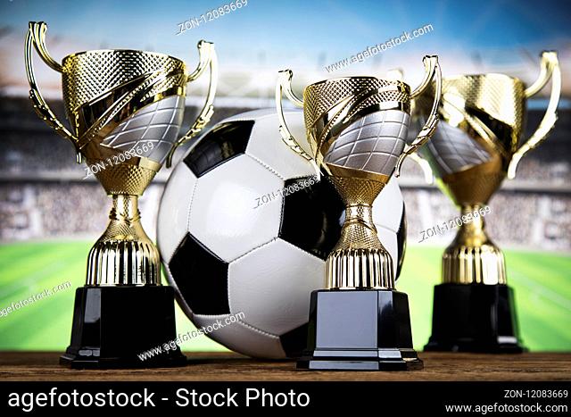 Cups of winners award, Sport equipment and balls