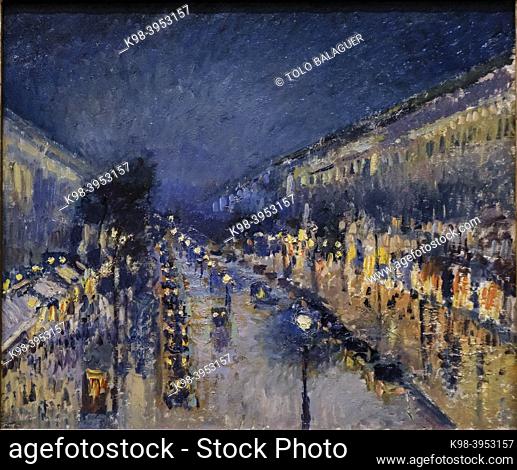 Boulevard Montmartre at Night, Camille Pissarro, 1897, oil on canvas