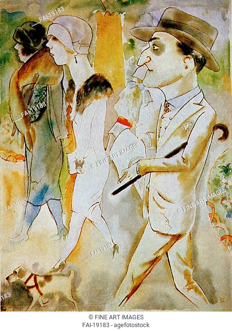 Paris. Grosz, George (1893-1959). Colour lithograph. Expressionism. 1925. Private Collection. 72x54. Graphic arts. © VG-Bild-Kunst Bonn