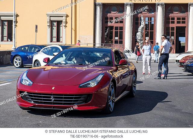 Presentation and test drive of car Ferrari GTC4Lusso , Pietrasanta, ITALY-18-07-2016