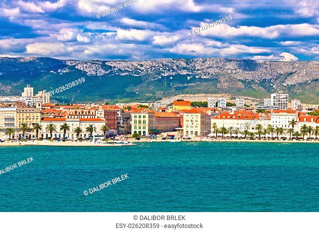 Split Prokrative square view from sea, Dalmatia, Croatia