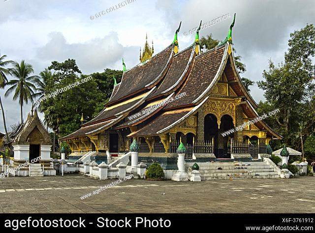 Central shrine hall Sim with a staggered roof, Wat Xieng Thong Temple, Luang Prabang, Laos