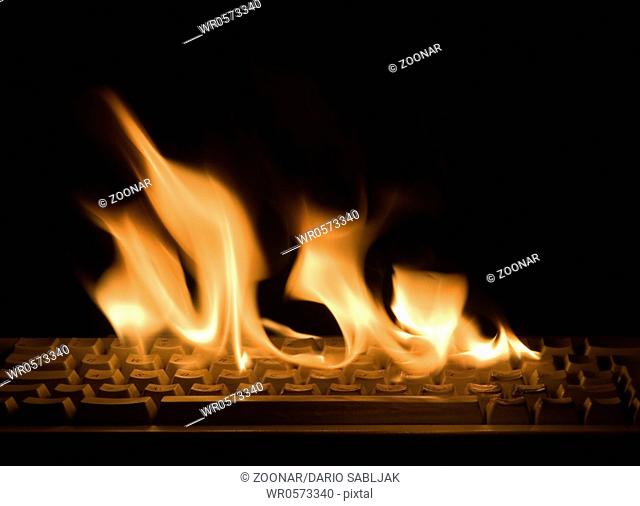 Fire flame on keyboard
