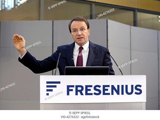 Germany, Bad Homburg, 02/25/2014 Dr. Ulf M. Schneider, CEO of Fresenius SE & Co. KGaA, during the annual press conference - BAD HOMBURG, Germany, 25/02/2014