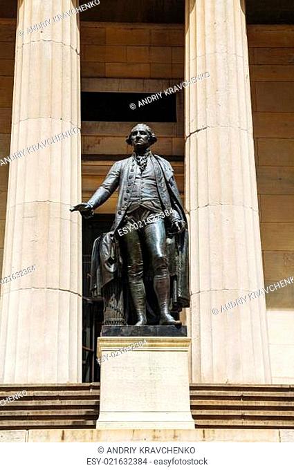 George Washington statue in front of the Federal Hall National memorial