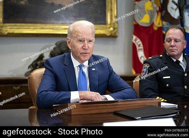 United States President Joe Biden delivers remarks on the Administration's strategy to reduce gun crimes in the United States at the White House in Washington