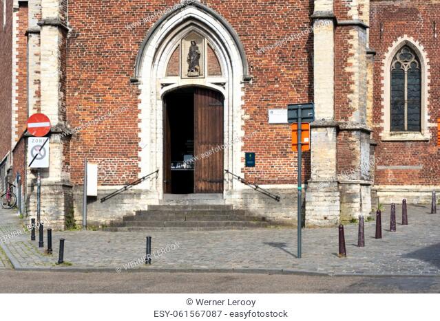 Leuven, Flemish Brabant - Belgium - Facade and entrance of the catholic Saint Anthony Chapel