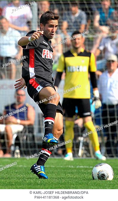 Monaco's player Joao Mountinho in action during the soccer test match between FC Augsburg and AS Monaco in Memmingen, Germany, 20 July 2013