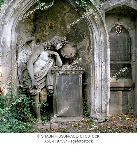 The Olsany Cemetery in Prague in the Czech Republic in Europe