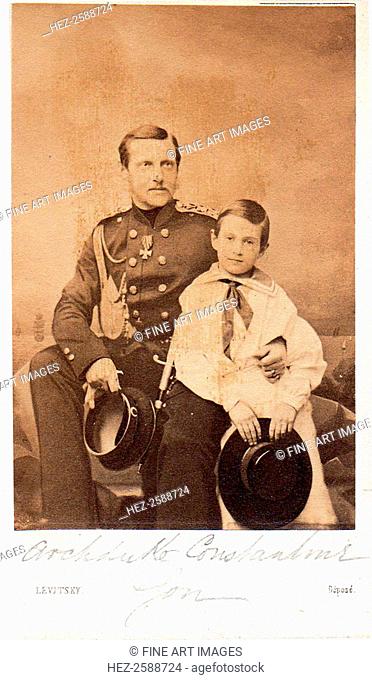 Portrait of Grand Duke Constantin Nikolaevich of Russia (1827-1892) with son Nicholas Constantinovich (1850?1918)