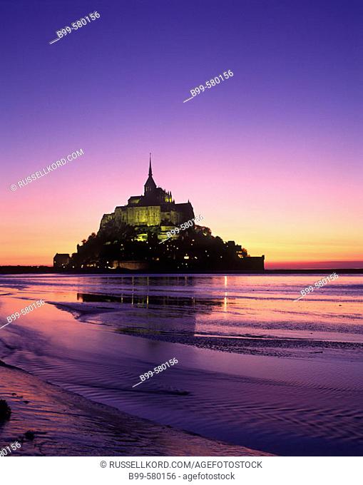 Scenic Mont Saint Michel In May, Normandy, France