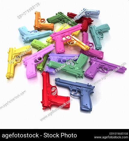 Pastel colored guns
