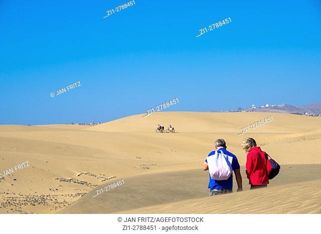 sand dunes at Maspalomas, Grand Canaria, Spain