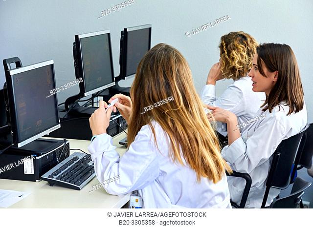 Computer training course for health professional, Library, Hospital Donostia, San Sebastian, Gipuzkoa, Basque Country, Spain