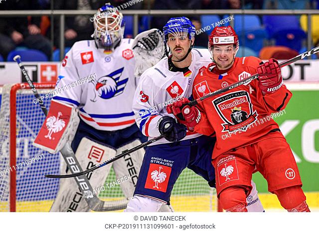 The Czech ice hockey team of Hradec Kralove defeated Mannheim 1-0 in the Champions League opening playoff group-of-sixteen game in Hradec Kralove