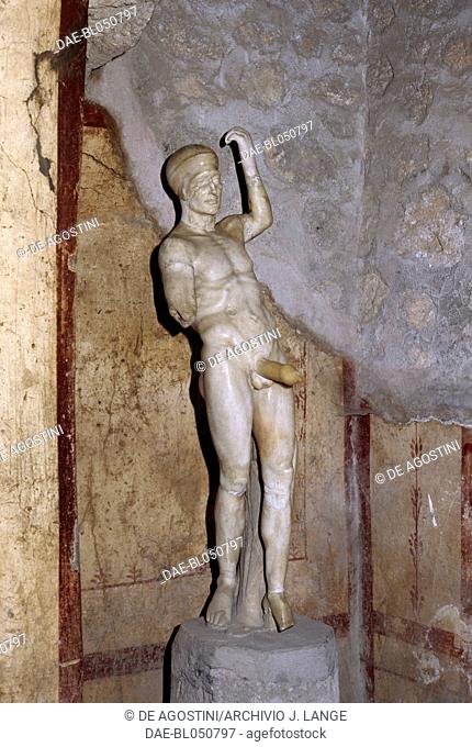 Statue of Priapus from the cubiculum of the House of the Vettii, Pompeii (UNESCO World Heritage List, 1997), Campania, Italy