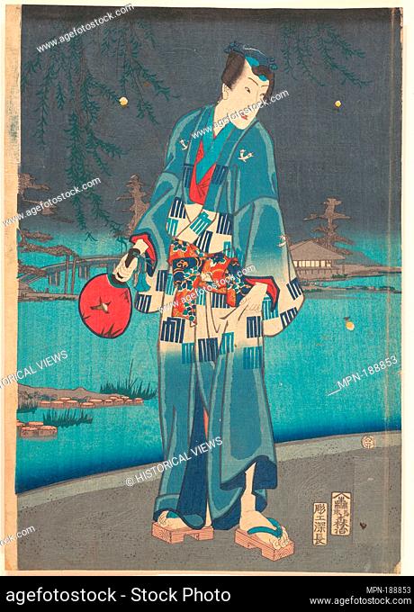 Modern Genji - Firefly Viewing (Imayo genji shiken hotaru asobi). Artist: Toyohara Kunichika (Japanese, 1835-1900); Period: Edo period (1615-1868); Date: 1861;...