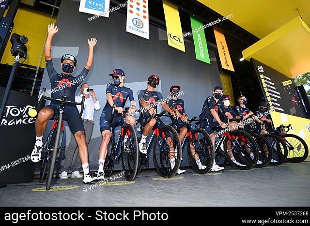 Team Ineos riders pictured ahead of stage six of the 107th edition of the Tour de France cycling race, from Le Teil to Mont Aigoual (191 km), in France