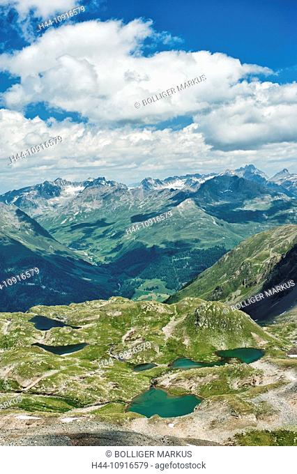 Alpen, mountain lake, blue, Engadine, Upper Engadine, mountains, mountain range, mountainscape, mountain scenery, mountainous region, coarse gravel, boulder