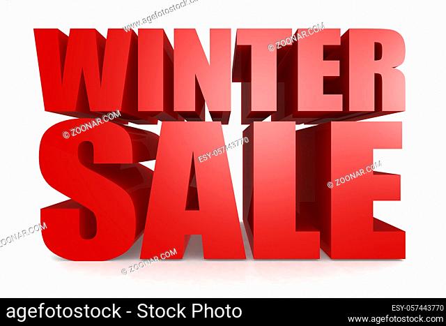Winter sale word isolated on white, 3D rendering