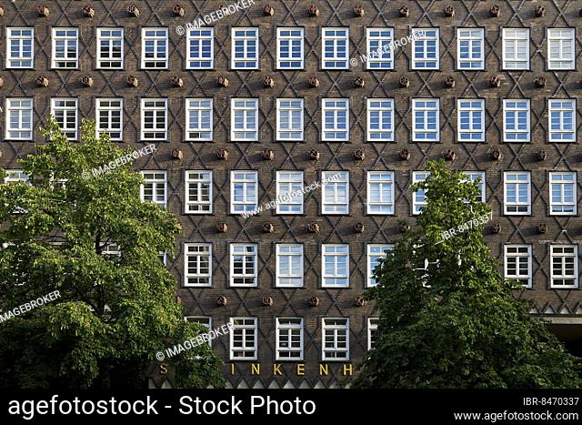 Sprinkenhof, facade, Kontorhausviertel, UNESCO World Heritage Site, Hamburg, Germany, Europe