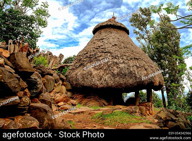 Traditional Konso tribe house in Karat Konso, Ethiopia