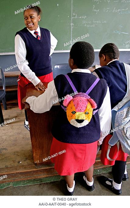 School girls in classroom, St Mark's School, Mbabane, Hhohho, Kingdom of Swaziland