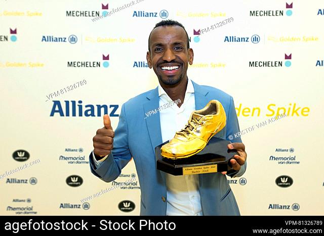 Bashir Abdi pictured at the 'Golden Spike' athletics awards ceremony, Saturday 02 December 2023 in Mechelen. BELGA PHOTO KRISTOF VAN ACCOM