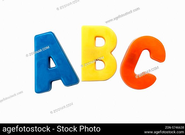 Letter magnets A B C isolated on white