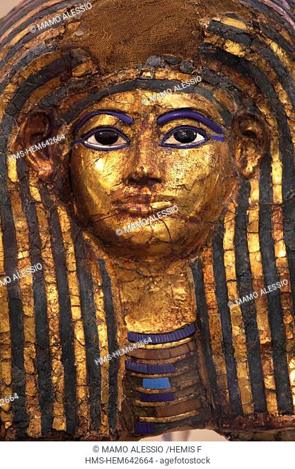 Italy, Piedmont, Turin, Egyptian Museum, mask of Merit 18th dynasty 1479-1351 BC