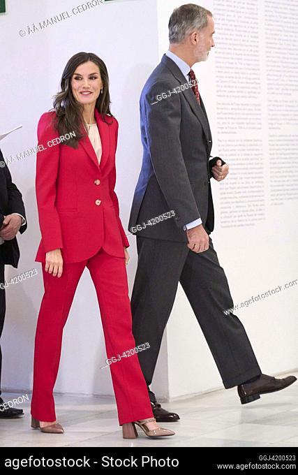 King Felipe VI of Spain, Queen Letizia of Spain attends the Opening of the exhibition 'Picasso 1906. The great transformation' at Reina Sofia Museum on November...