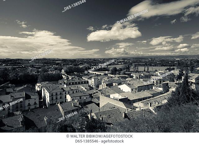 France, Languedoc-Roussillon, Herault Department, Beziers, elevated view of lower town