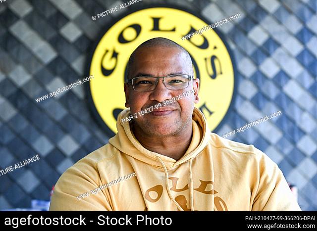 26 April 2021, Berlin: Pierre Geisensetter, Head of Communications Studio Brands RSG Group, former presenter and actor, stands in the fitness chain Gold's Gym...