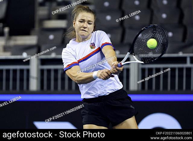 Karolina Muchova of Czech Republic during the training prior to the Billie Jean King Cup 2022 Finals in Glasgow, Britain, November 5, 2022