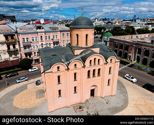 Church of the Tithes. Aerial KyivUkraine
