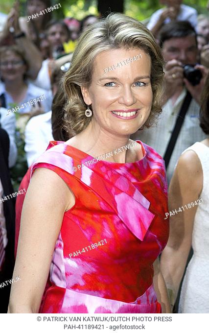 King Philippe (not in picture) and Queen Mathilde visit the Royal Park to participate in the National Day celebration, Brussels, Belgium, 21 July 2013