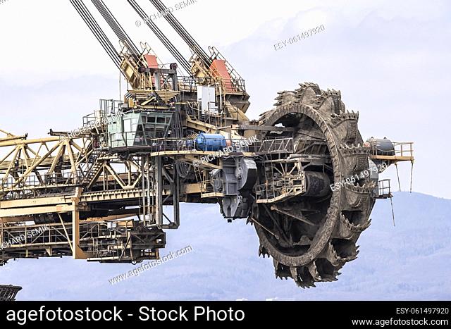 Coal mining machine near Most, Northern Bohemia, Czech Republic