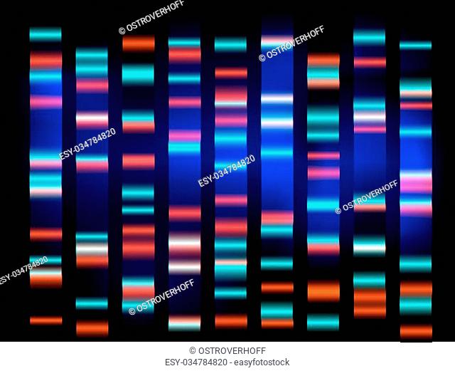 colourful medical dna results with black background