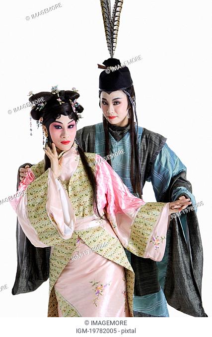 Chinese traditional opera characters posing