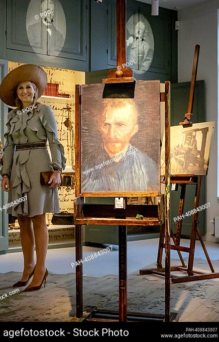 Queen Maxima of The Netherlands at the Van Gogh Village Museum in Nuenen, on May 16, 2023, to open the renovated museum. Van Gogh lived in Nuenen between...