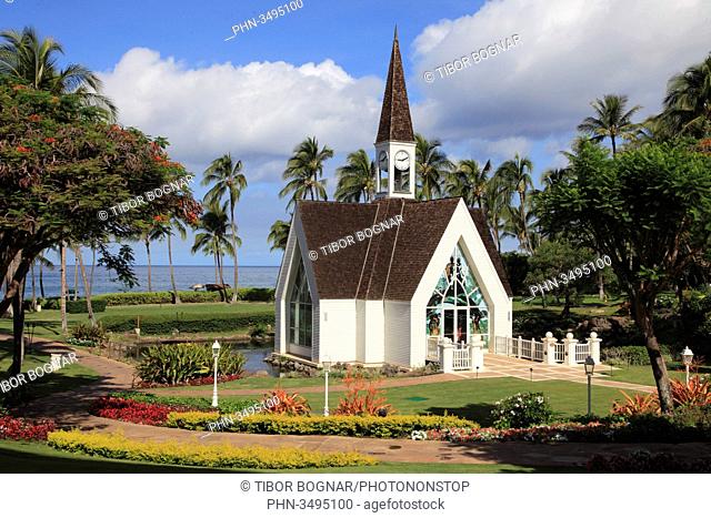 Hawaii, Maui, Wailea, Grand Wailea Resort, chapel, garden