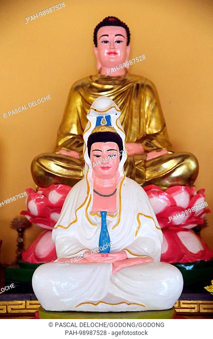 Chua Thien Lam Go buddhist pagoda. Quan Am bodhisattva of compassion or goddess of Mercy. Thay Ninh. Vietnam. | usage worldwide