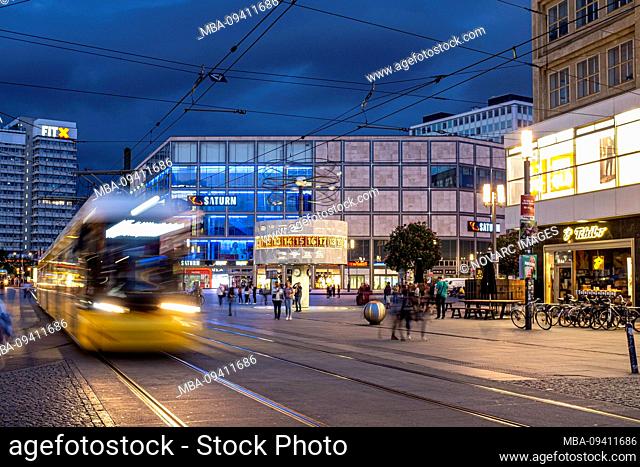 Alexanderplatz with world time clock, Mitte, Berlin