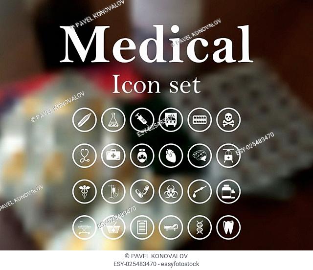 Medical icon set. EPS 10 vector illustration with mesh and without transparency