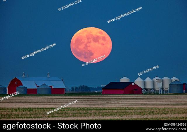 Prairie Full Moon in Saskatchewan Canada rural