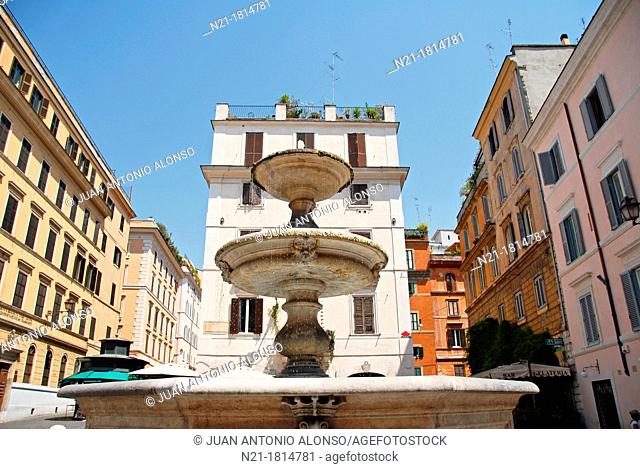 The Catecumeni Fountain in the Piazza Della Madonna Dei Monti  Rome, Lazio, Italy, Europe